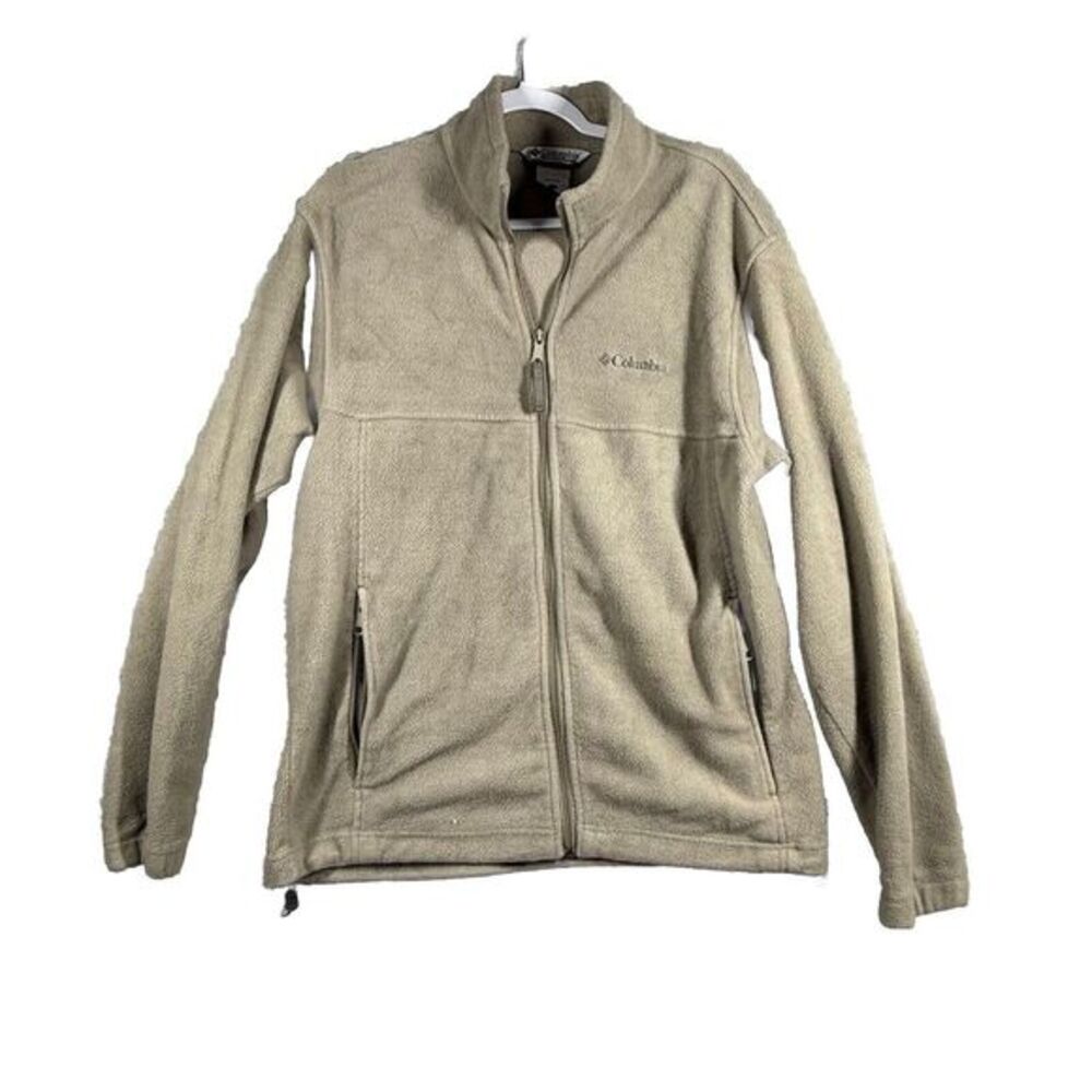 Columbia Beige Full Zip Fleece Zip Pocket‎ Jacket Men's Large L